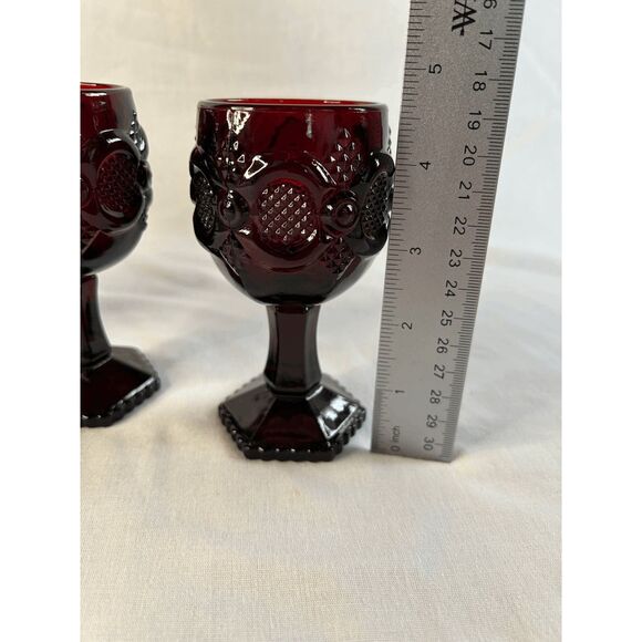 Avon 1876 Cape Cod Ruby Red Small Wine/Cordial Glass Set of Four, 4.5 Inches - Picture 6 of 6